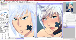panicatthegermans:  nfufu, can you guess? Yiss, it’s my favorite silver-haired tsuntsun Nathen from   I asked JustSyl if I can do a gernderbend version of nathen and omg.. I should kept my mouth :’D it’s hard  but I will soon finish it  btw