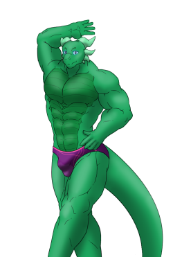 You think to yourself that it wouldn’t be so bad. You yourself are rather fit, you feel rather confident about showing off your muscles to the crowds.  (Lineart by Croiyan, Colors and Shading by me)  