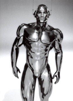 machinamasculus:  spunkydronemaster: Always a Favorite… I would exist this way of I could. Perfect cyborg body, rugged human face, thinking man-machine thoughts… 