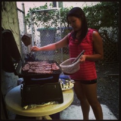 #gf going all boss on the bbq grilling up