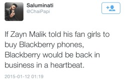surprisebitch:  honestly though. Zayn can tell all his fan girls to buy a Nokia, even the old model with a keypad. and Nokia will be the big thing again and will overthrow Apple. 