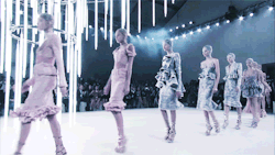 deprincessed:  Models dressed like futuristic fairies walk the shining finale at Alexander McQueen Spring/Summer 2012