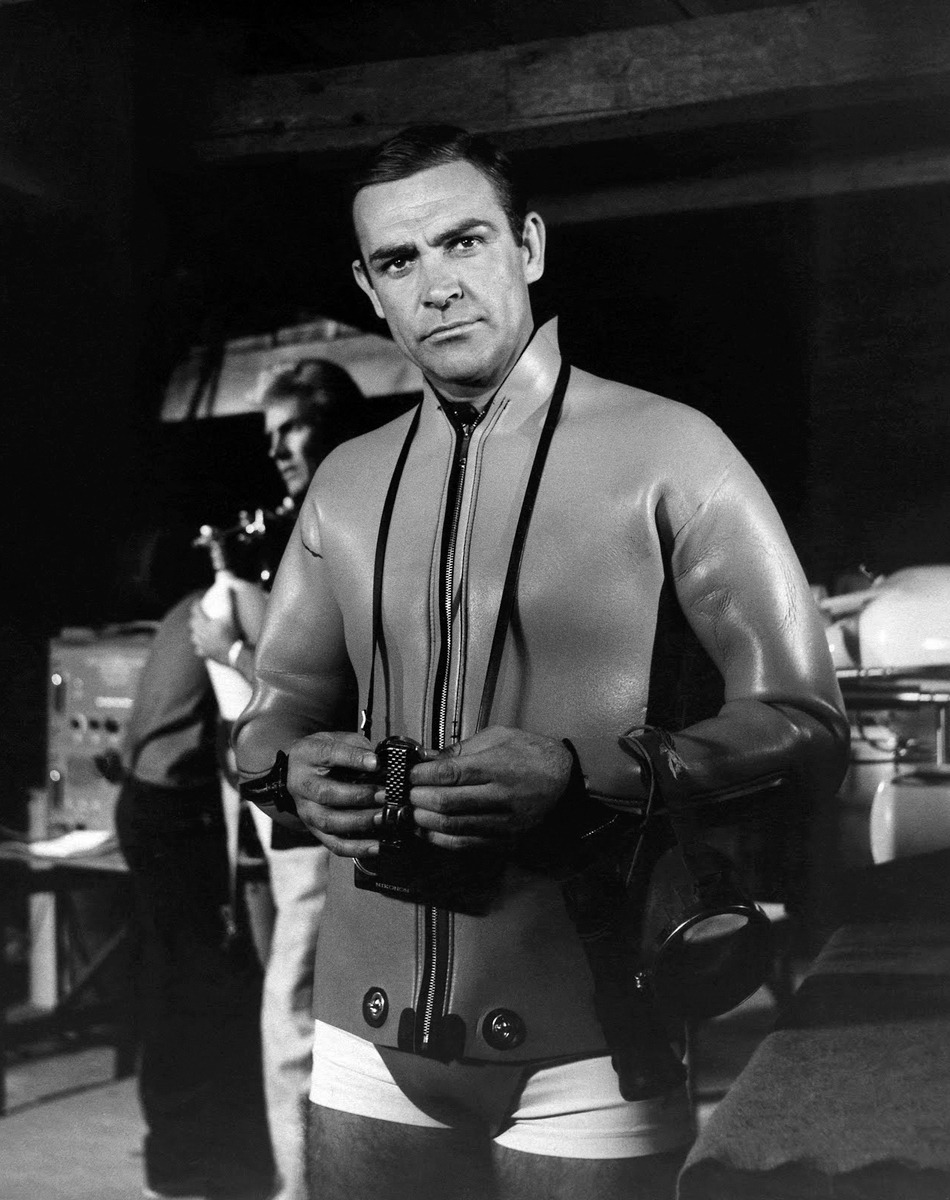 20th-century-man:  Sean Connery; production still from Terence Young’s Thunderball