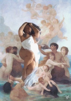 missprimproper:  missprimproper:  Imitating Art using Naissance de Venus (Birth of Venus) by William-Adolphe Bouguereau 💋  A February reblog for the culture 