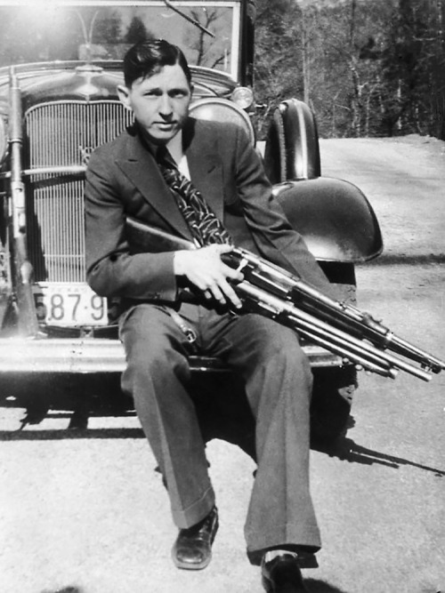 20th-century-man:  80 years ago today, May 23, 1934, Bonnie and Clyde (Bonnie Parker, Clyde Barrow) were ambushed and killed by a posse of Texas and Louisiana police officers while driving on a road in Bienville Parish, Louisiana. 