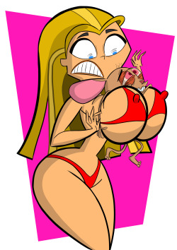 codykins123:Lindsay’s Boob Squeeze: Ren Hoek Addition + Alternate Version by Codykins123 I felt like doing some more Lindsay boobs related jokes and I thought of Ren &amp; Stimpy’s APC episode, “Naked Beach Frenzy” where Ren was doing this similar