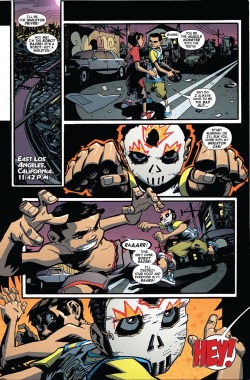 Mister Hyde: Ghost Rider!  Robbie: Who?  Mister Hyde: Ghost Rider? The Spirit of Vengeance? Heaven&rsquo;s Hell&rsquo;s Angel?! Guys?!  Robbie: (idly swings his chains around)  Zabo&rsquo;s Mercs: (ded)  Mister Hyde: Forget it. (Attacks)