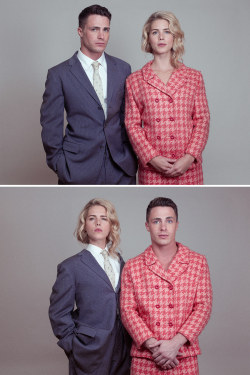 vanityfair:  Exclusive: Colton Haynes Dons Drag with Emily Bett Rickards for Tyler Shields Photo Shoot You’ve never seen Team Arrow like this before. 