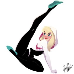 grimphantom:pernilleoe:#spidergwen for @sketch_dailies. #sketchdailies #marvel #fanart #girlsinanimation #comic #gwenstacyShow those legs, Gwen  yummy~ ;9