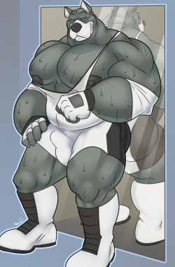 kazushifluff:    A commission for the wonderful   houndgreyBeen a fan of Hound for ages so I’m glad I got to draw him! X3  