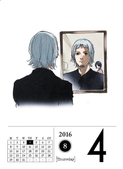 August 4, 2016Yomo-san appreciating his new hairstyle.