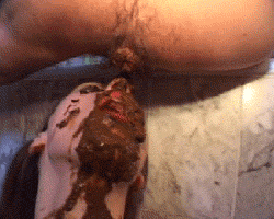 whoremaster666:  This filthy piece of fuck meat gets totally off on her Master’s excrement……so he allows her to feast on his shit to get her excited before reaming her rectum out with his cock…..which will then be her dessert to a proper meal.