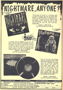 cryptofwrestling:  Horror Records ad(1964) 