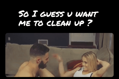 iwatcher2:begnher2-deactivated20221007:I love both of their excitement in this gif. She’s just been fucked by a lover and they’re both excited about it….especially the messy used pussy she’s brought home for her eager cum loving husband!  It pretty
