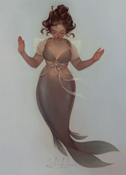 loish:  my final work for mermay - the colored-in version of the gibson girl mermaid I drew a few weeks back!