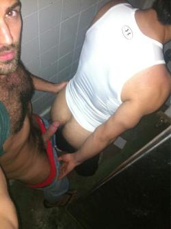 verynaughtyguy:  Pound his ass out in a restroom stall.. HOT 