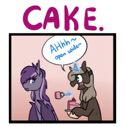 red-x-bacon:  phoenixswift:  red-x-bacon:  they like cake :3c http://imgur.com/KMUaHN4 featuring Violet!   She really likes cake. Thanks Red bae! &lt;3This was adorable and somewhat evil to grumpbutt if you think about it! I love it~   pffftblbltlbltlhl