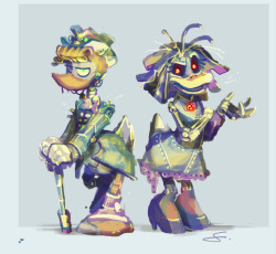 modmad:  toonqueen: modmad:  commission for toonqueen! they asked for Gladstone and Magica as Epic Mickey animatronics! Really fun to do, I always loved the aesthetic of those games :D Gladstone’s entire lower jaw is missing, but he can still talk via