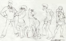 thoughtnami:  The ORIGINAL original character designs of the cast of Scooby-Doo, Where Are You? by character designer Iwao Takamoto.  Let’s put that in perspective. These sketches, made around 1966 or 1967, look fresher and more animated than a lot