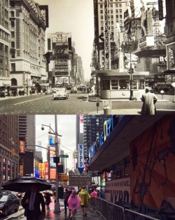 flashenondeux:  Times Square (North View) 1950 / 2017