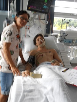 infiinite3scape:  Please read this.  This is me, Practically on my deathbed, I was being fed through a tube down my nose, as well as an oxygen mask to keep me breathing. This was the photo taken after i woke up after being in an induced coma.  I know