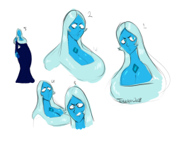 toshkarts:    Waifu Blue Diamond practice doodles. I need to work on her face as these were done without reference cuz lazy and…I made her face more rounded and shorter. Oops…    SPOILERS She looks so great in the reunion episode, especially when