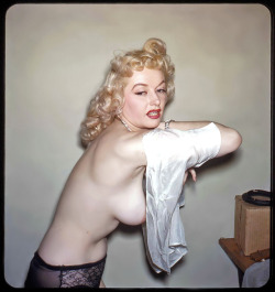 burleskateer:  Dixie Evans        (aka. Mary Lee Evans)     aka. “The Marilyn Monroe of Burlesque”.. Photographed by  —  George K. Mann 