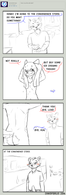 canis-stuffs:  I love walking around naked! But only when after I took like a shower or something, it feels good~Also, I CAN’T BELIEVE HOW HARD IT IS FOR THIS COMIC TO BE DRAWN, like seriously, I was having so much trouble drawing this comic, especially