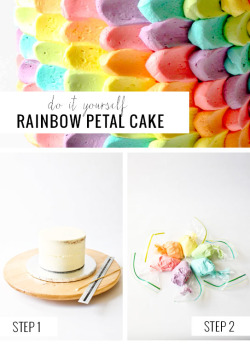 ktshy:  thecakebar:  Rainbow Petal Cake 