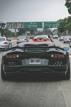 visualechoess:  Lamborghini Aventador on the road - by: Exotic Hyper Cars
