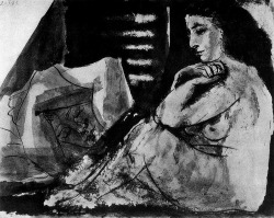 Pablopicasso-Art:  Sleeping Man And Sitting Woman Pablo Picasso