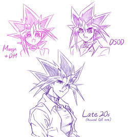 aminotvxq:  For the last 12 years of Yugioh fangirling, I kept wondering “What would Yugi look like around GX era, I mean in his late 20s?”  I haven’t expected he would retain his huge, round eyes, which make Yugi look so underage like 10 yrs old.