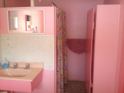 lsjournal:  pink bathroom in a 70s motel, christmas 2013 