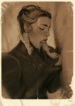 incaseart: Proper Victorian lady blowjobs for fun. patreon.com/InCaseArt http://buttsmithy.com/  That’s something new.