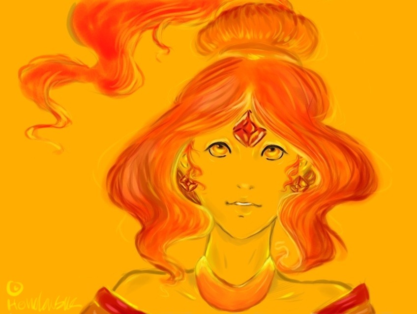 Flame Princess C: Fan art of the adventure time  The hair was so dgkldfhkjsdg to