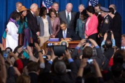 demnewswire:  “Today, I watched President Obama sign the reauthorization of the Violence Against Women Act into law, which will help our nation’s domestic violence survivors access the resources they need. I’m proud of our President and our Congress