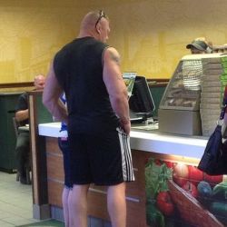 Brock at subway. Think he will let me have a taste of his foot long?! 😜