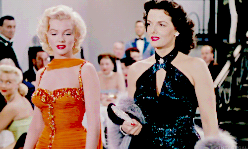 vintagegal:  Marilyn Monroe and Jane Russell in Gentlemen Prefer Blondes (1953)