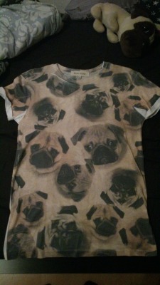 mypugobsession:  Best shirt ever? I didn’t notice my stuffed pug untill after i took the picture lol 