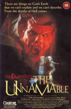 The Unnameable VHS cover (Cineplex, 1988). Directed by Jean-Paul Ouellette.From a car boot sale in Nottingham.