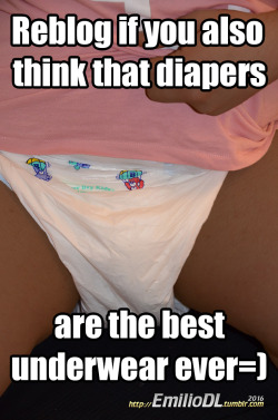 diapersissyslut:  emiliodl:  Reblog if you also think that diapers are the best underwear ever=)   Yep yep yep