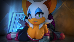 plantpenetrator:  &ldquo;Man myst what a stupid idea&rdquo; Yeah yeah, I thought it was ridiculous enought to be funny. Plus that GUN agent seems to be enjoying it. But seriously, I shouldn’t like Rouge this way. I swear Sonic Team went a long way to