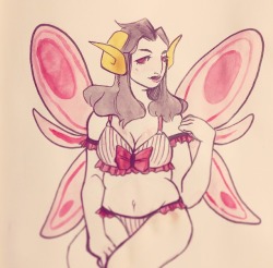 keepiteched:aradia in lingerie (i think. i have no idea what counts as lingerie) for the kinktober thing. ended up lookin kinda weird so… blur effect ftw