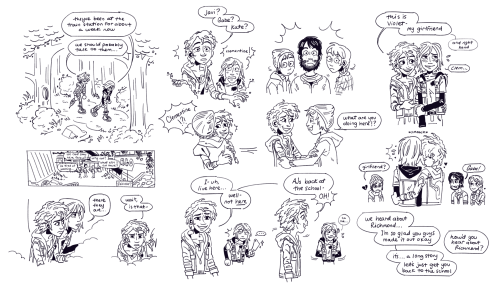 spacedlexi:OK WAIT this is a perfect time to share this wip lets all cope togetherthis started as a joke and turned into a 3 page comic BUT NOW im dubbing this dumb little thing canon and we can all forget about whatever the fuck skybound is doing