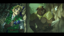 zelda-fanart:  The Legend of Zelda: OoT- Link vs Moblin by Txikimorin  