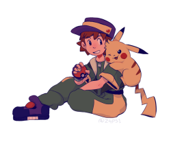 zapsi:old drawing of ritchie and sparky from pokemon!