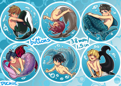 canardette:  spacingoutcircle:  Free! Merkids buttons by Duckie! You’re going to find them at your booth at Japan Expo in Paris, from the 1st to the 5th of July!(I was thinking about making these into stickers possibly, and maybe adding more characters