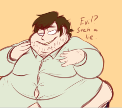 big-bellied-bunny-boy:“Evil? Who thinks I’m evil? I’m just a man that works at a fast food place. Now, give me a burger.” 