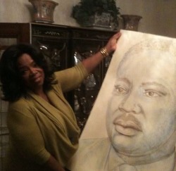 anotherfashionbook:  Picture of MLK drawn by Michael Jackson held by Oprah and posted by diddy 