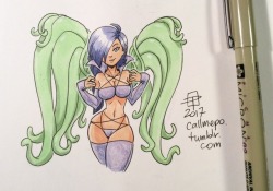 grimphantom2: callmepo:  Tiny doodle of Victoria’s Secret Alt Angel @z0nesama‘s Zone-tan.  So had to draw this concept…. it would not let my brain go until I did! [Come visit my Ko-fi and buy me a coffee green tea!]    Thicc Zone-tan 